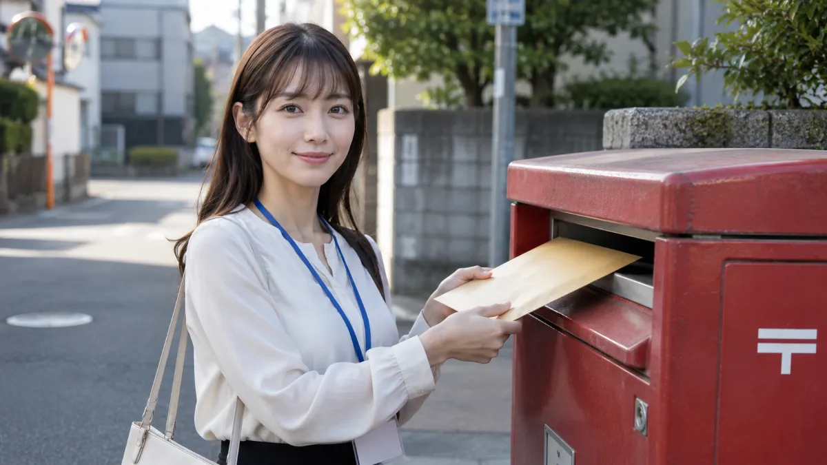変更登記の申請書類を郵送しているイメージ