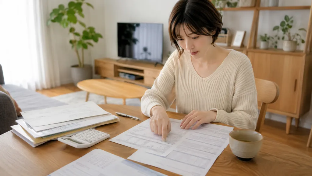 売却費用の明細を一つずつ確認する様子