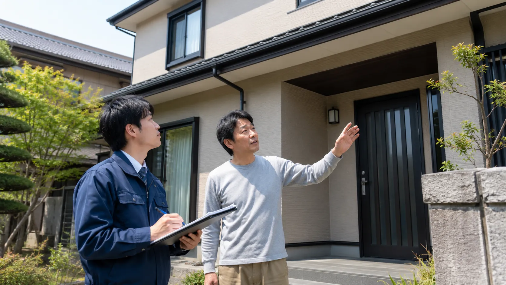 現地を見て査定額を確かめる訪問査定のイメージ