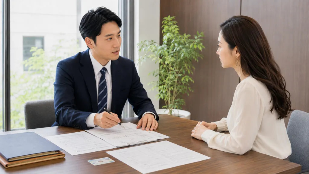 司法書士による本人確認の面談の様子