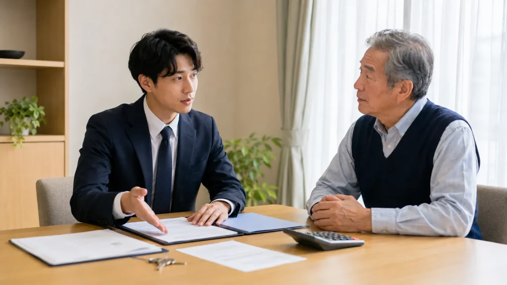 買取や売却方法について相談を受けているイメージ