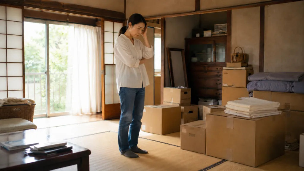 荷物が残ったままの実家で残置物の整理に悩む相続人