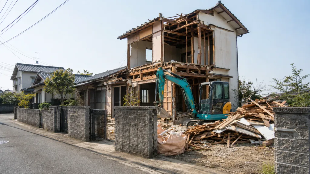 古家付き土地の解体現場のイメージ