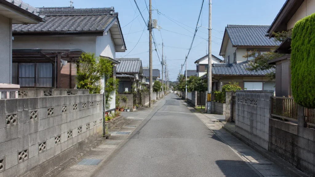 昭和に開発された明石の古い住宅地のイメージ