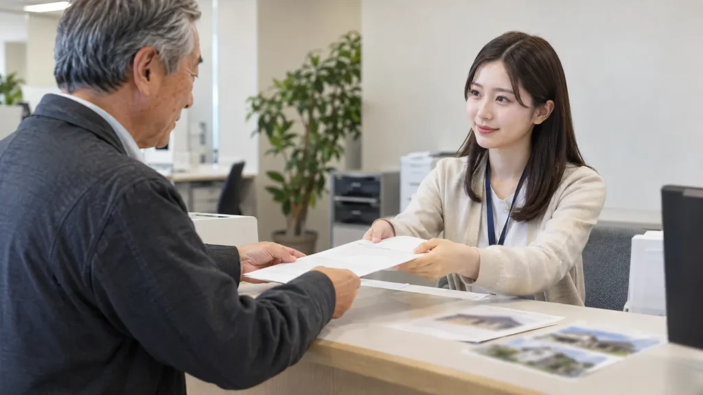 加東市の空家バンクに所有者が申込書を提出する窓口のイメージ