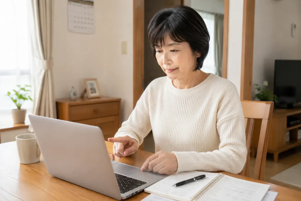 自治体のサイトで許可業者の一覧を確認している様子のイメージ